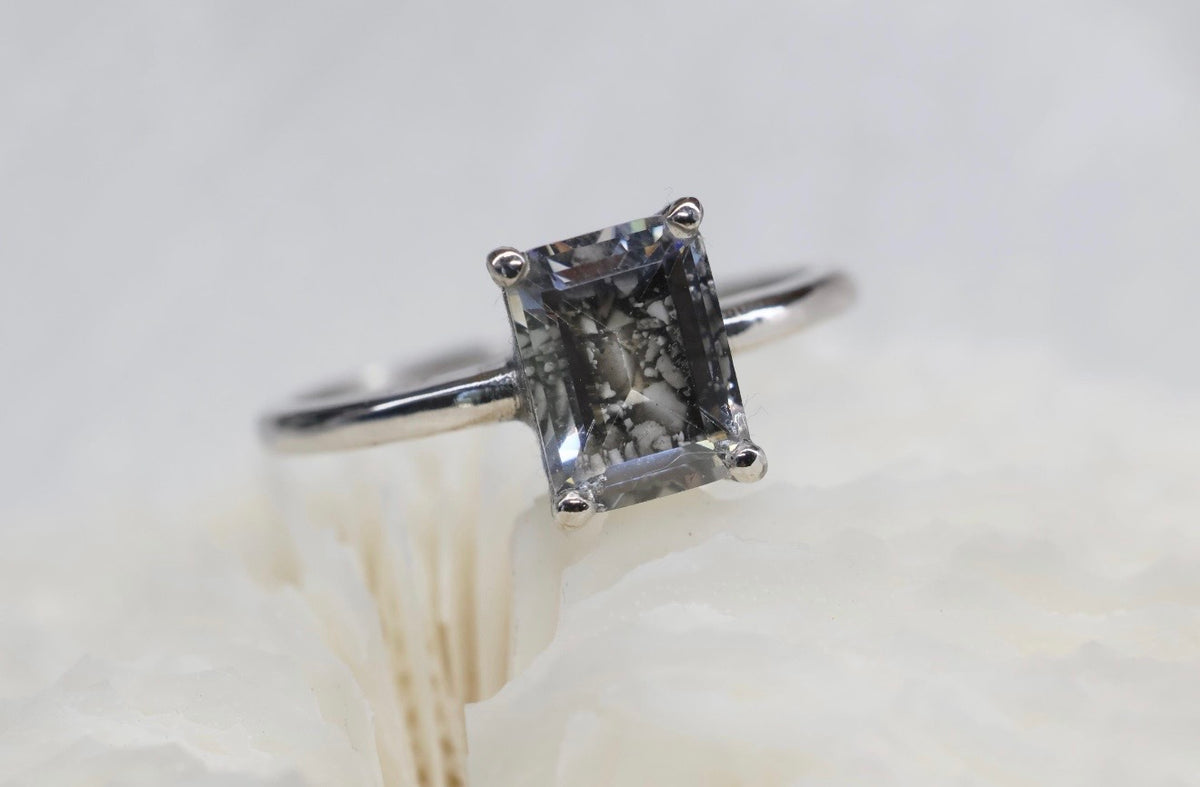The Portrait 2 Carat Emerald Cut Cremation Ring