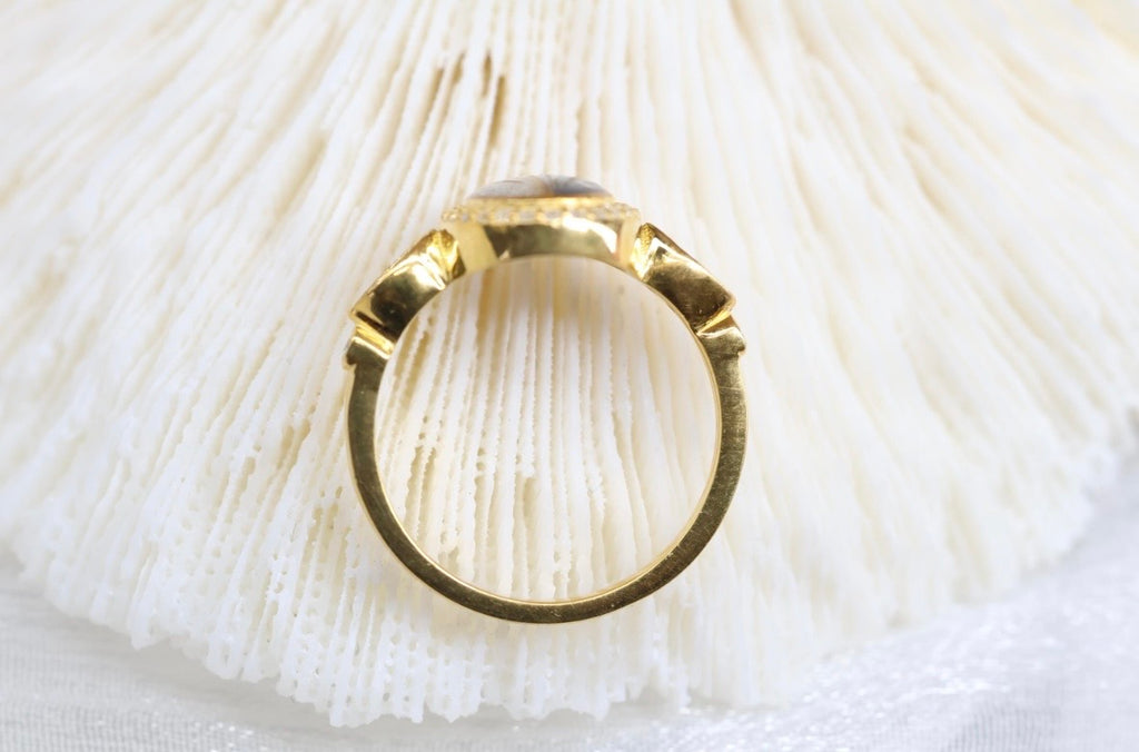Split Double Stone Cremation Ashes Ring