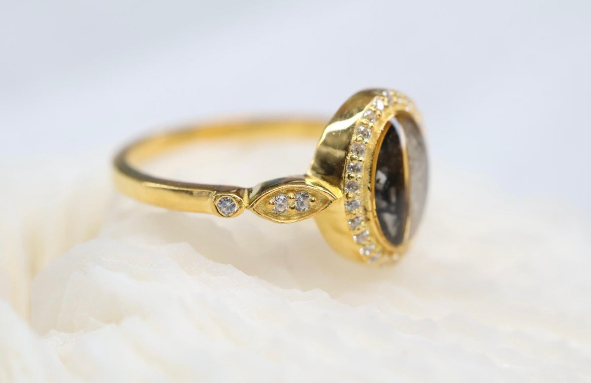 Split Double Stone Cremation Ashes Ring