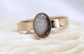 Breastmilk and Opal Wide Band Ring, Baby Hair Ring
