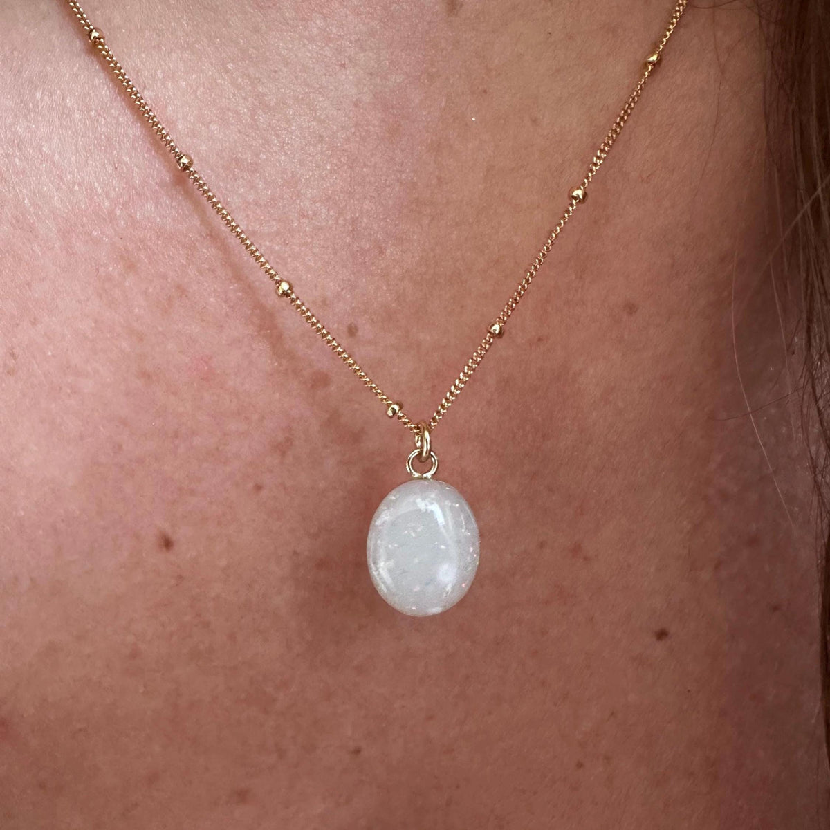 Eternity Opal Cremation Necklace, White Opal Ashes Jewelry