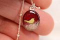 Cardinal Cremation Ash Necklace, Memorial Jewelry