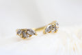 Open Bypass Cremation Ring with Marquise & Round CZ Stones