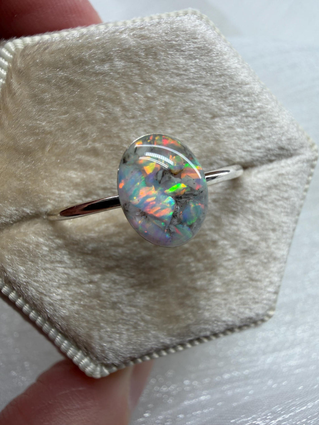 Cremation Ashes Ring, Forever Opal Urn Ring