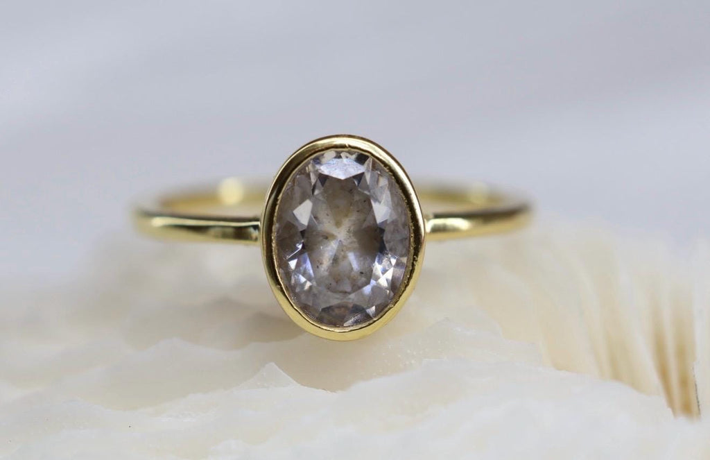 Cremation Oval Cubic Zirconia Ashes Ring
