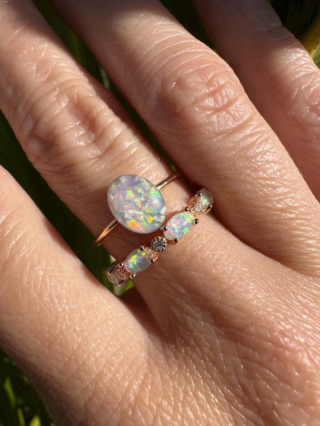 Cremation Ashes Ring, Forever Opal Urn Ring