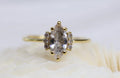 Solid Gold Cremation Ashes Ring, CZ Marquise Memorial Jewelry