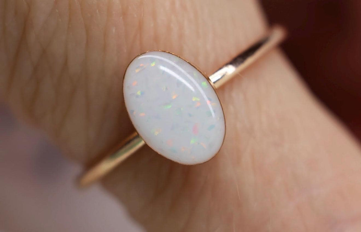 Breastmilk Eternity Opal Ring