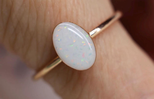 Breastmilk Eternity Opal Ring