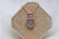 Heart Cremation Necklace, Pave Heart Ashes Jewelry