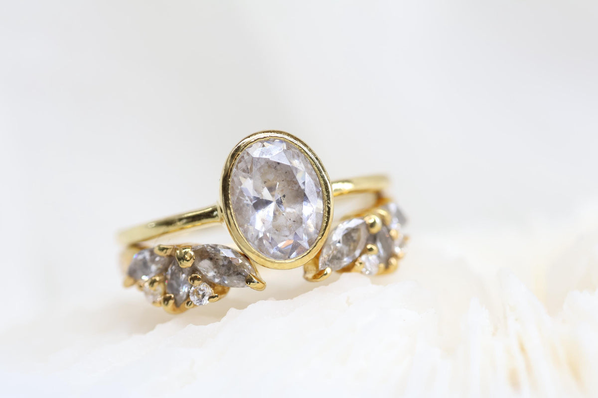 Cremation Oval Cubic Zirconia Ashes Ring