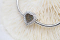 Heart Cremation Charm for Ashes, Sterling Silver European Bracelet Bead