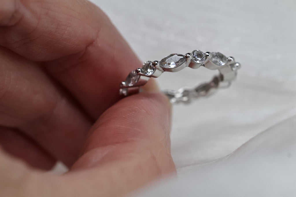 Cremation Eternity CZ Diamond Band for Ashes