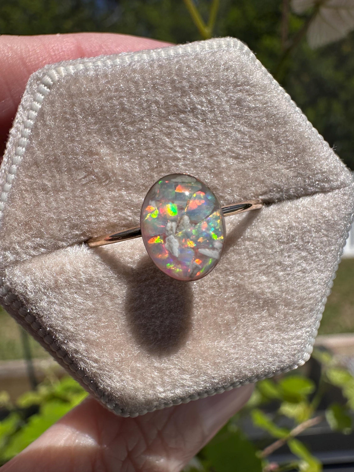 Cremation Ashes Ring, Forever Opal Urn Ring