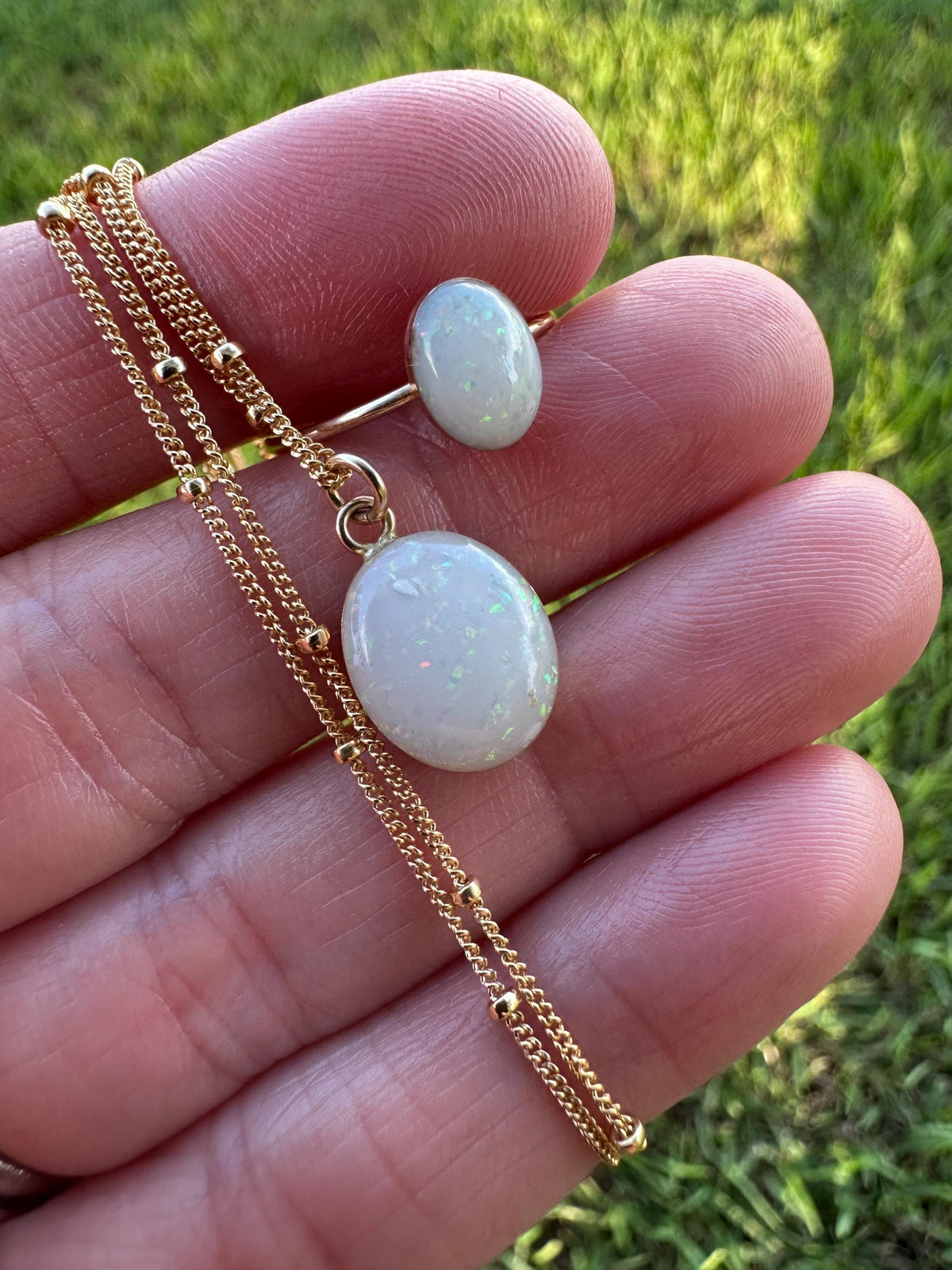 Eternity Opal Cremation Necklace, White Opal Ashes Jewelry